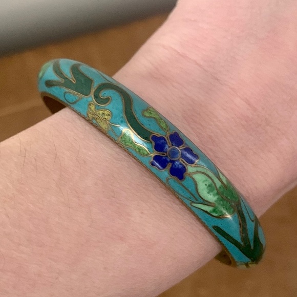 Rare Vintage Cloisonné Bangle Bracelet